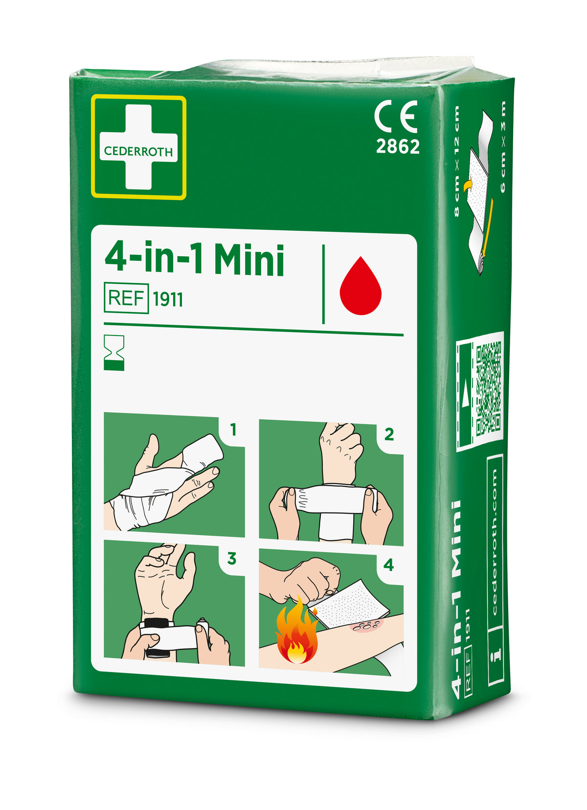 Cederroth 4-in-1 mini blóðstöðvunarumbúðir – fyrir fingur og tær