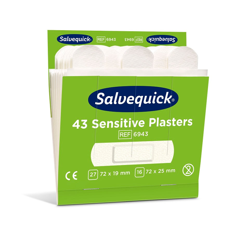 Salvequick Sensitive plástrar fyrir viðkvæma húð – áfylling 43 stk.