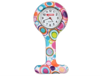 SILICONE NURSE WATCH - hringlótt - zebra - 20423
