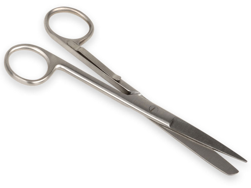 S/S beint skæri með belti - blunt/sharp - 14 cm