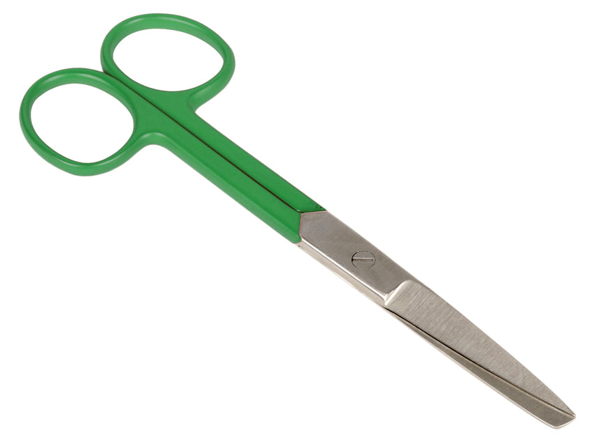 S/S beint skæri - grænn hringur - blunt/sharp - 14 cm