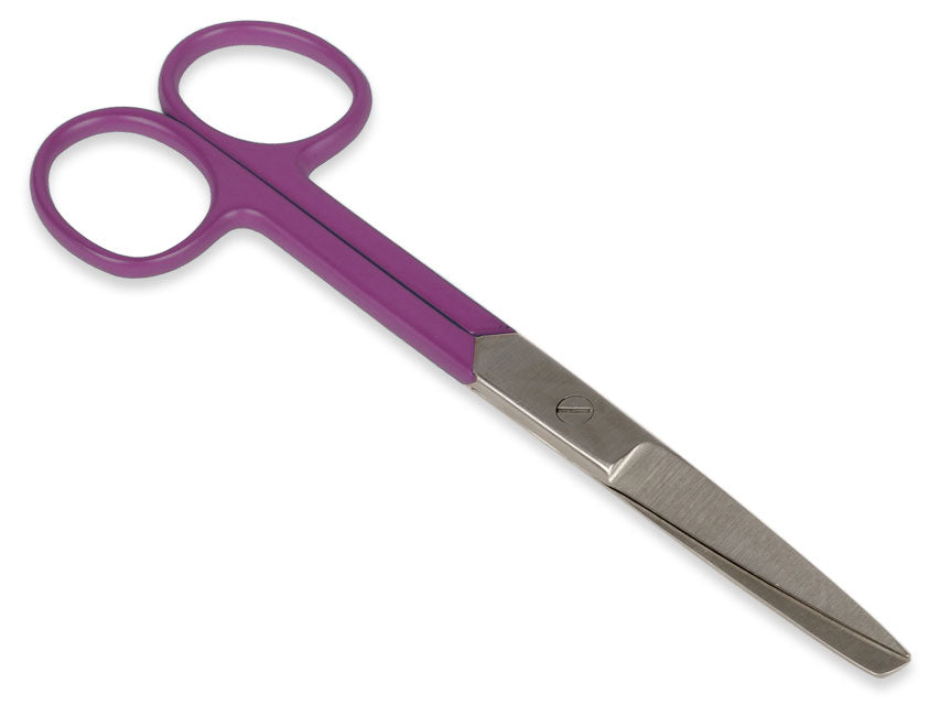 S/S beint skæri - fjólublár hringur - blunt/sharp - 14 cm