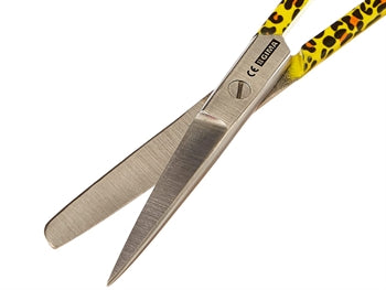 S/S beint skæri - leopard fantasía - blunt/sharp - 14 cm - 20531