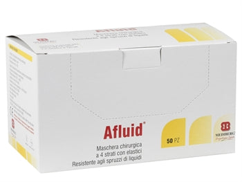 AFLUID 98% SÍUÐUR SKURÐLÆKNISMASKI 4 PLY - ljósblár með lykkjum - type IIR - 20702