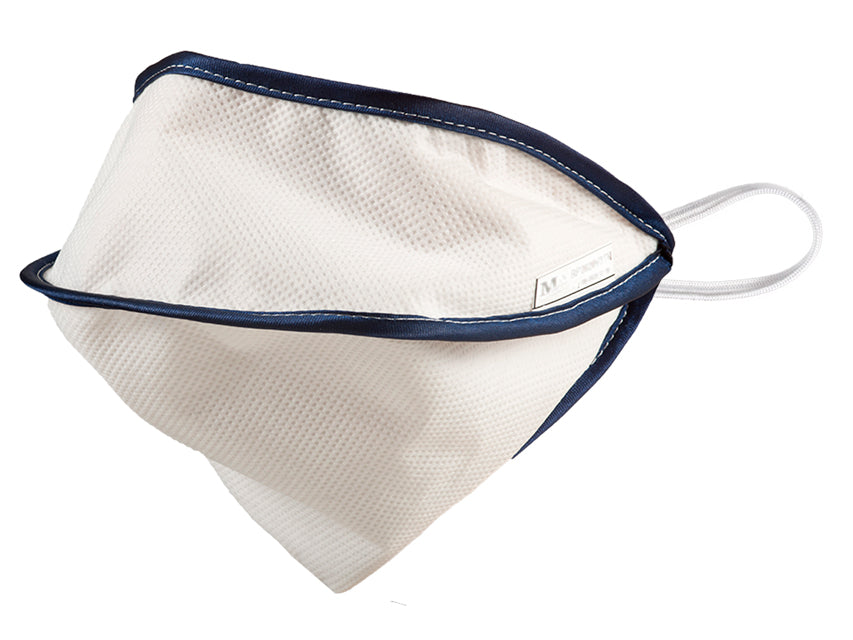 MYCROCLEAN fyrir fullorðna endurnýtanlegt skurðgríma – BFE 99.8% – 2 layers – hvítur-blár – nose Klemma