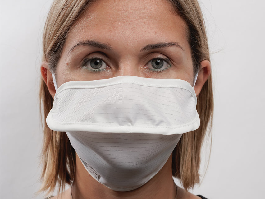 MYCROCLEAN fyrir fullorðna endurnýtanlegt skurðgríma – BFE 99.8% – hvítur-hvítur – nose Klemma – mynd 2