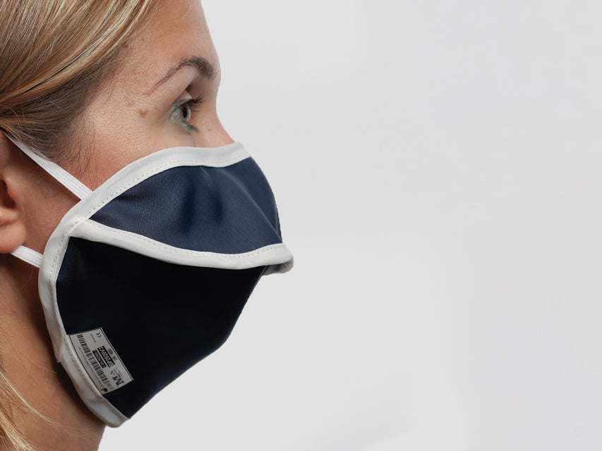 MYCROCLEAN fyrir fullorðna endurnýtanlegt skurðgríma – BFE 99.8% – blár-hvítur – mynd 3