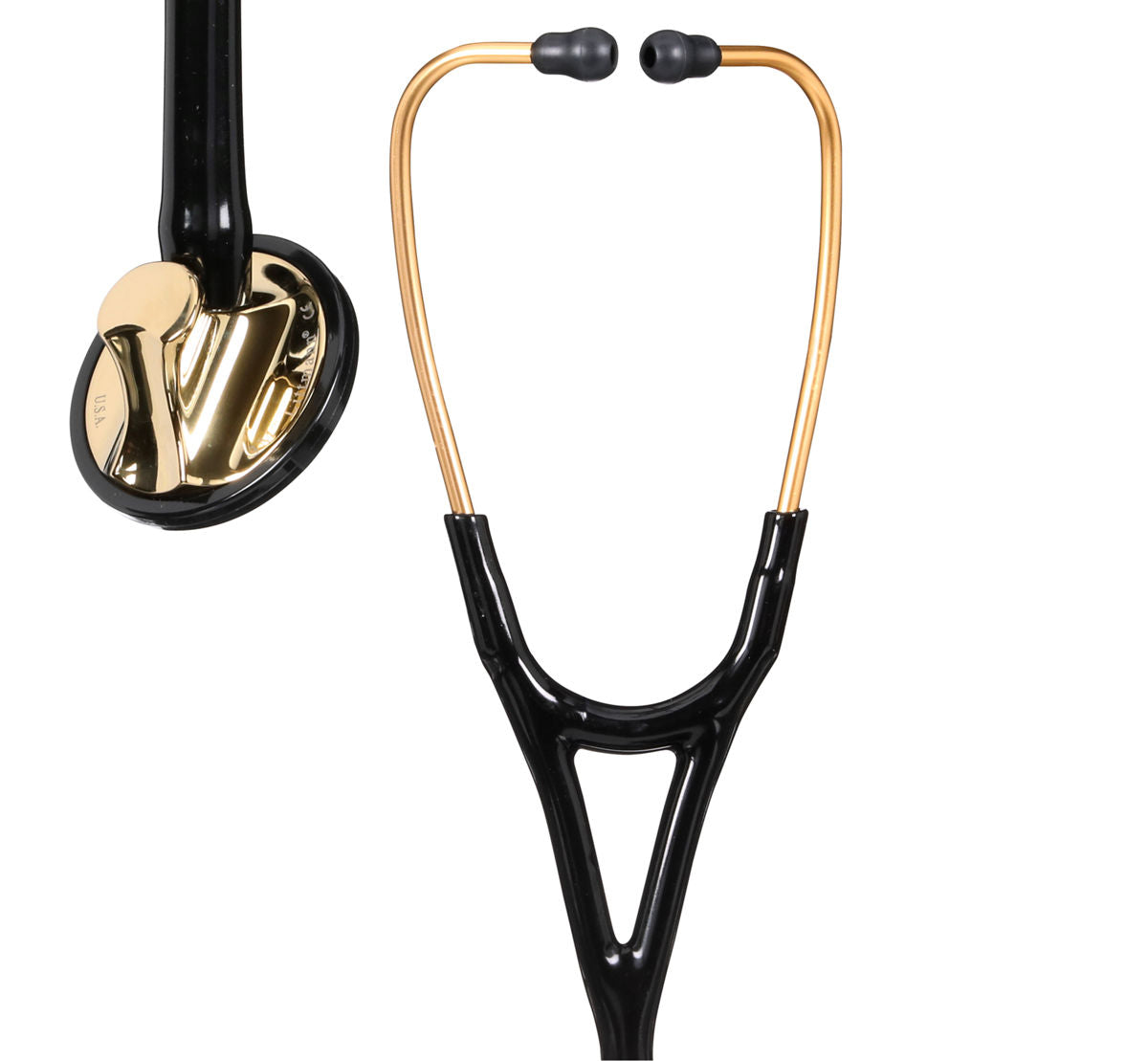 Littmann Master Cardiology hlustunarpípa – 2175 – svört, messinglitaður haus – heildarmynd
