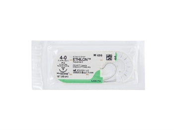 ETHICON ETHILON MONOFILAMENT SAUMUR - gauge 4/0 needle 13 mm - 22294