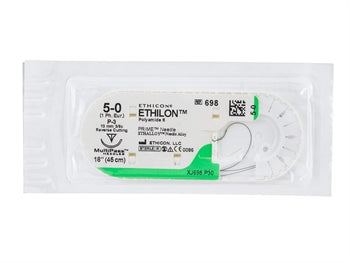 ETHICON ETHILON MONOFILAMENT SAUMUR - gauge 5/0 needle 13 mm - 22307