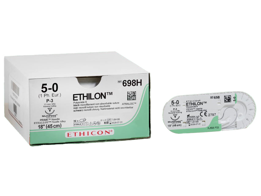 Ethicon Ethilon 5-0 ósoganlegir einþátta saumar – 36 stk. – mynd 4
