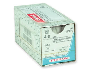 ETHICON PERMA-HAND silki saumar - gauge 4/0 needle 19 mm - fléttaður - beinn - 313