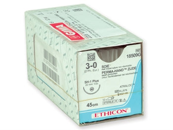 ETHICON PERMA-HAND silki saumur - gauge 3/0 needle 22 mm - fléttaður - 315