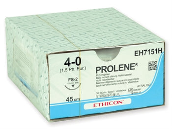 ETHICON PROLENE BLUE MONOFILAMENT SAUMUR - gauge 4/0 needle 19 mm saumur 45 cm - 22321