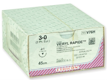 ETHICON VICRYL RAPID FRÁSOGANLEGIR SAUMAR - gauge 3/0 nál 17 mm - fléttaður - 2370