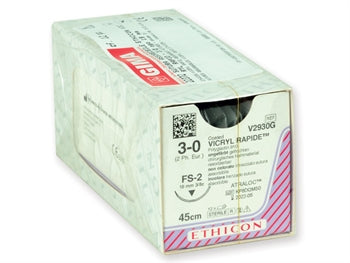ETHICON VICRYL RAPID FRÁSOGANLEGIR SAUMAR - gauge 3/0 nál 19 mm - fléttaður - 372