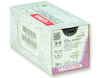 ETHICON VICRYL RAPID frásoganlegir saumar - gauge 3/0 needle 17 mm - fléttaður - 373