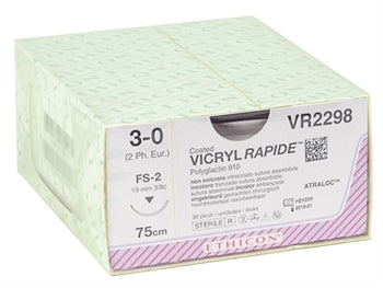 ETHICON VICRYL RAPID FRÁSOGANLEGIR SAUMAR - gauge 3/0 nál 19 mm - fléttaðir - 375