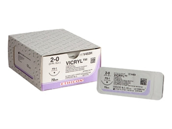 ETHICON VICRYL frásoganlegur saumur - gauge 2/0 needle 24 mm - 22380