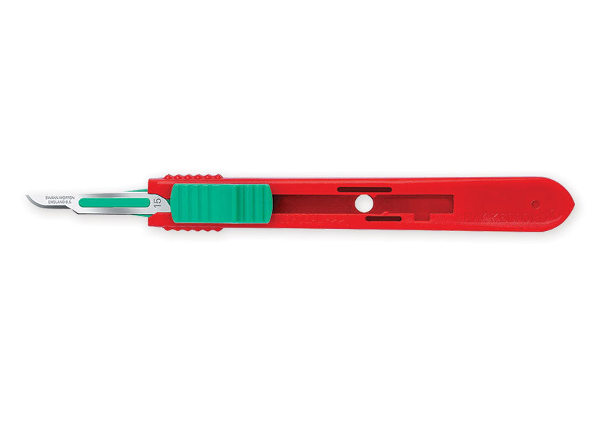 SWANN-MORTON RETRACTABLE skurðarhnífar með úr ryðfríu stáli blað nr. 15 – sterílt