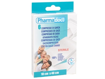 PHARMADOCT BÓMULLARGARNSKLÚTAR 18x40 cm - kassi af 12 kössum af 6 - 2533