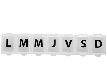 WEEKLY PILL BOX - white - blister - French/Spanish/Rumenian - 25831
