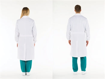 WHITE COAT - cotton - unisex press studs size 40 - 26080