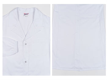 WHITE COAT - cotton - unisex press studs size 52 - 26086