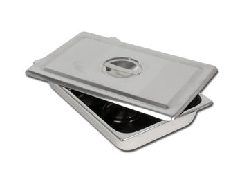 S/S INSTRUM. TRAY WITH LID - 306x196x50 mm - 6607