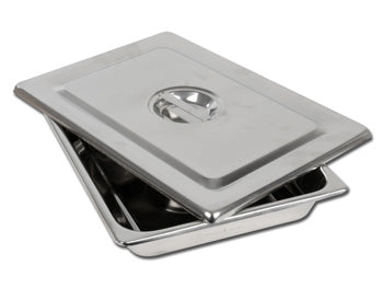 S/S INSTRUM. TRAY WITH LID - 355x254X50 mm - 6608