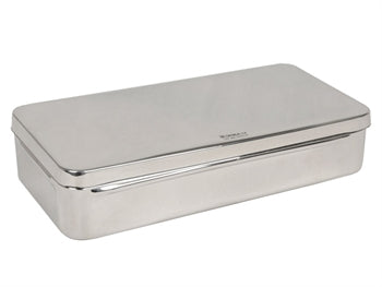 S/S PERFORATED INSTRUM. TRAY WITH LID - 355x254x50 mm - 26656