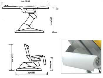 GYNEX BED CHAIR með rúlluhaldara - málm sjávarblár - 27526