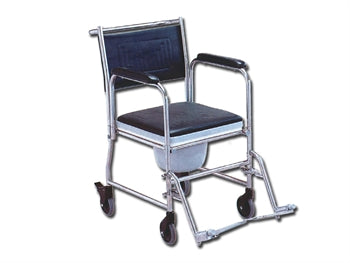 COMMODE HJÓLASTÓLL með hjólum - ryðfrítt stál - 7703