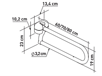 U-ÞRÓTTUR PÚÐURFESTUR STÁL FOLDANLEGUR KLÓSTUR - 70 cm - 28979