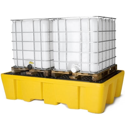 Double IBC Polyethylene Spill Pallet with grating- Stackable | Lekalokun
