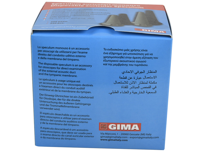 Einnota mini eyrnaspegill Ø 2,5 mm – grár – í skammtara – 250 stk.