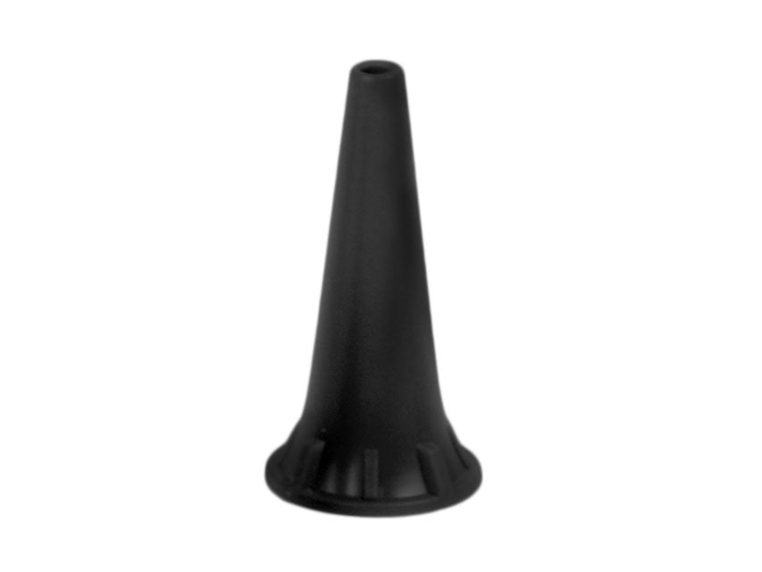 Einnota mini eyrnaspegill Ø 2,5 mm – svartur – í skammtara – 250 stk.