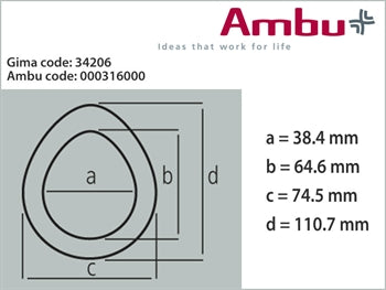 AMBU N.3/4-andlitsmaski - fullorðnir lítill blár - 34206