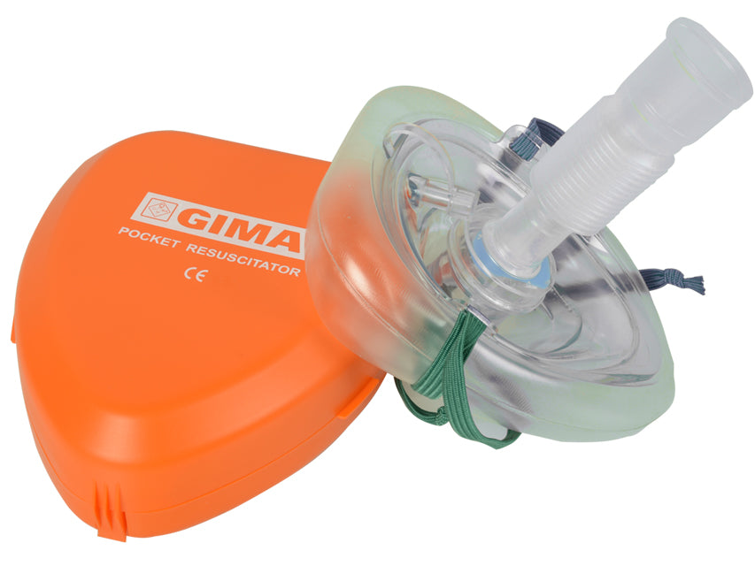 Endurlífgunargríma (CPR pocket mask) í boxi