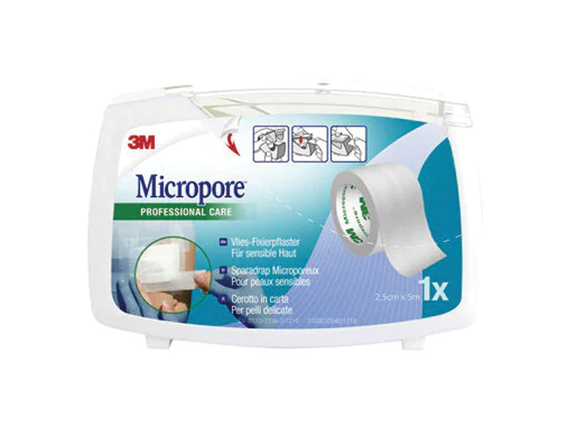 3M Micropore límband 25 mm x 5 m – dauðhreinsað – með skammtara