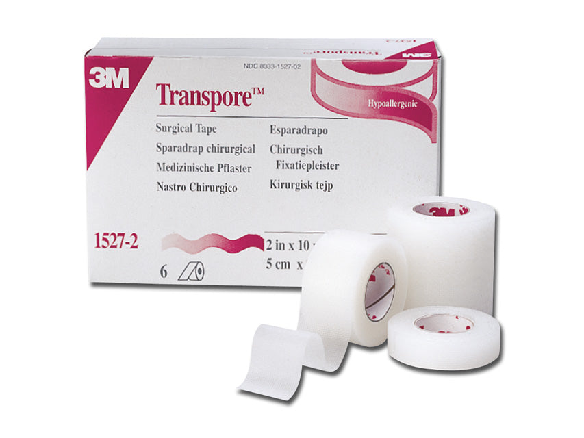 TRANSPORE 3M glært plastteip – 51 mm x 9,14 m – kassi með 6 rúllum
