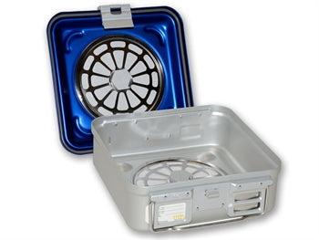 Geymsla með síu lítill h 100 mm - blár - perforuð - 37030