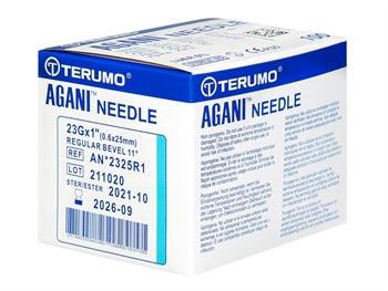 TERUMO AGANI HYPODERMIC NÁLAR 23Gx1" - 0.6x25mm - AN*2325R1 - blár - sótthreinsaður - 37609