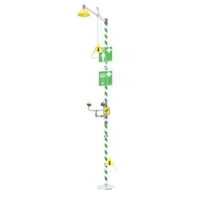8020 Self-draining emergency station with eye/face wash