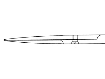 AESCULAP IRIS ÞUNN SÁMUR - beinn - skörp/skörp - 11 cm - BC110R - 39101