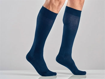 UNISEX BÓMULLARSOKKAR - XL - miðlungs þrýstingur - blár - 1228