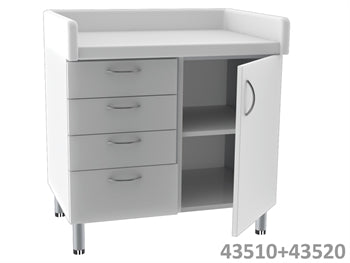 TVÍBLA BOTTOM UNIT 4 skúffur + 1 hurð með 2 hillum - hvítur - 43510