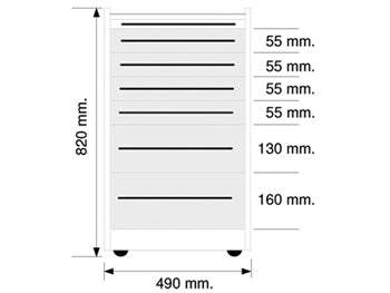 FARANLEGUR GE419 6 skúffur 49 cm - hvítur - 45442