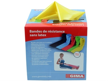 LATEX-FRÍTT ÆFINGABAND 45 m x 14 cm x 0.20 mm - gulur - 47020