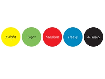 LATEX ÆFINGARÖR MEÐ TPR HANDFÖNGUM 125 cm x 1.5 mm - X-létt - appelsínugulur - 47050